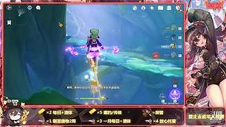 这里有一个小姐姐在玩原神哦