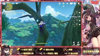 这里有一个小姐姐在玩原神哦